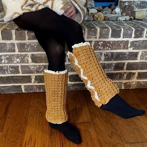 Jackyco Fashion Handcrafted | New Leg Warmers / Boot Socks | Color: Ochre
